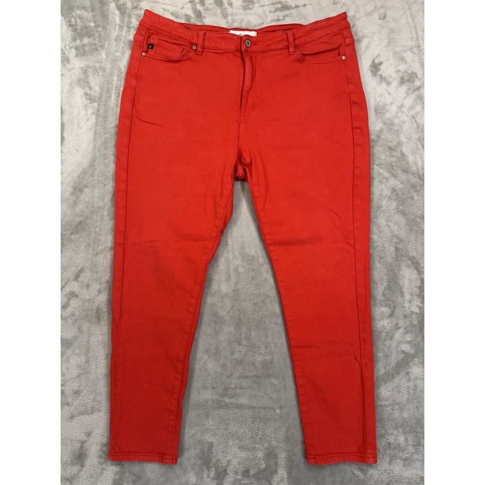 Kancan Jeans Womens 3XL Bright Red High Rise Super Skinny Stretch Curvy Shaping‎